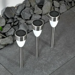 hofstein lampe solaire Gorizia LED Acier inoxydable, 3 lumières