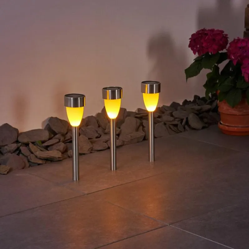 hofstein lampe solaire Gorizia LED Acier inoxydable, 3 lumières