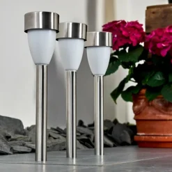 hofstein lampe solaire Gorizia LED Acier inoxydable, 3 lumières