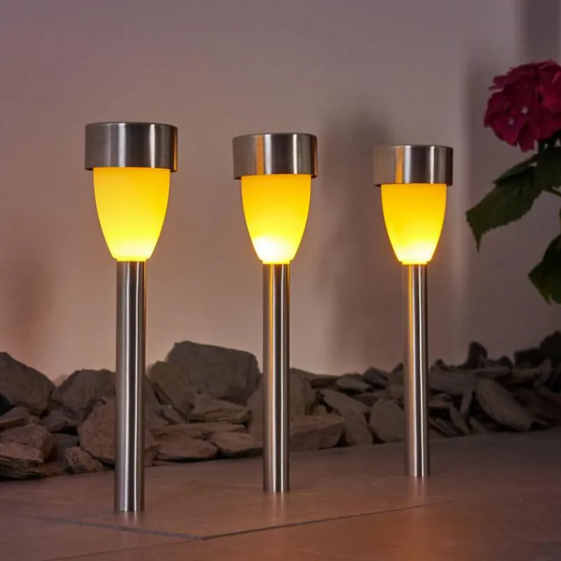 hofstein lampe solaire Gorizia LED Acier inoxydable, 3 lumières