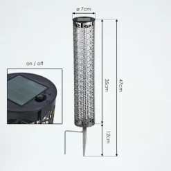hofstein lampe solaire Hankinson LED Gris, Noir, Argenté, 1 lumière