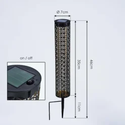 Lampes Dorées-hofstein lampe solaire Hankinson LED Or, Noir, 1 lumière