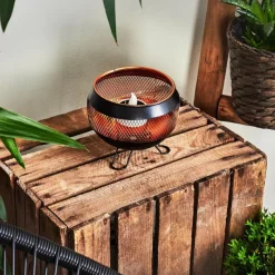 Luminaires Orientaux-Lampe solaire Harimal LED Cuivre, Noir, 1 lumière