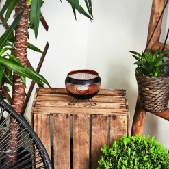 Luminaires Orientaux-Lampe solaire Harimal LED Cuivre, Noir, 1 lumière