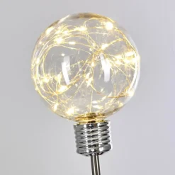 Lampes À Boules-hofstein Lampe solaire Hilda LED Chrome, Transparent, 20 lumières