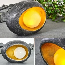 Luminaires Rustiques-hofstein lampe solaire Interlaken LED Or, Gris, Argenté, 1 lumière