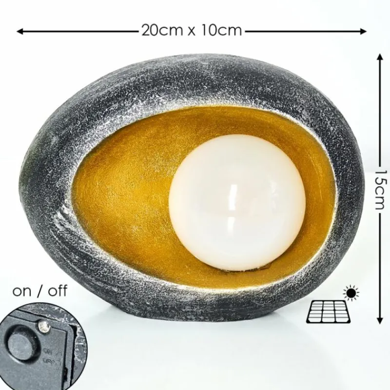 Luminaires Rustiques-hofstein lampe solaire Interlaken LED Or, Gris, Argenté, 1 lumière