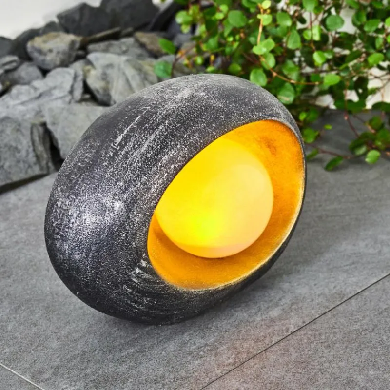 Luminaires Rustiques-hofstein lampe solaire Interlaken LED Or, Gris, Argenté, 1 lumière