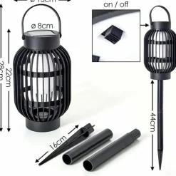 hofstein lampe solaire Joinville LED Noir, 1 lumière