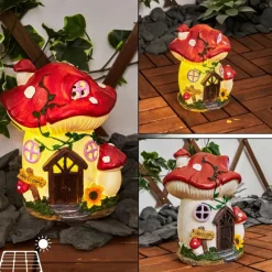 Luminaires Rustiques-hofstein lampe solaire Katiao LED Brun, Orange, Rose, Rouge, 1 lumière