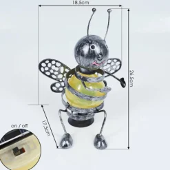 Luminaires Rustiques-hofstein lampe solaire Korro LED Noir, Argenté, 1 lumière