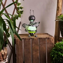 Luminaires Rustiques-hofstein lampe solaire Korro LED Noir, Argenté, 1 lumière