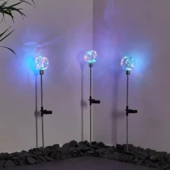 hofstein lampe solaire Liberec LED Argenté, 1 lumière, Changeur de couleurs