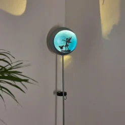 Luminaires Rustiques-hofstein lampe solaire Loano LED Bleu, Argenté, 1 lumière