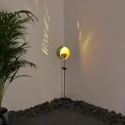 Lampes Dorées-hofstein lampe solaire Lodz LED Rouge, Noir doré, 1 lumière