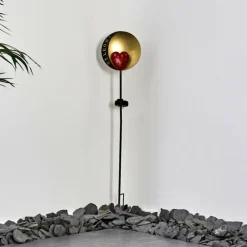 Lampes Dorées-hofstein lampe solaire Lodz LED Rouge, Noir doré, 1 lumière