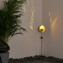 Lampes Dorées-hofstein lampe solaire Lodz LED Rouge, Noir doré, 1 lumière