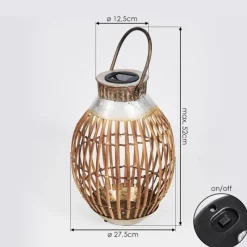 hofstein lampe solaire Mazomanie LED Bois clair, Rouille, 1 lumière
