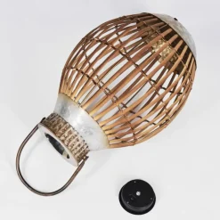 hofstein lampe solaire Mazomanie LED Bois clair, Rouille, 1 lumière