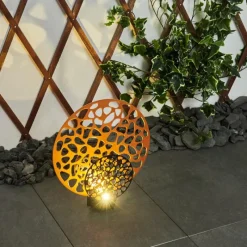 Luminaires Orientaux-hofstein lampe solaire Mesan LED Rouille, Noir, 2 lumières