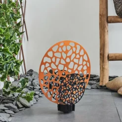 Luminaires Orientaux-hofstein lampe solaire Mesan LED Rouille, Noir, 2 lumières