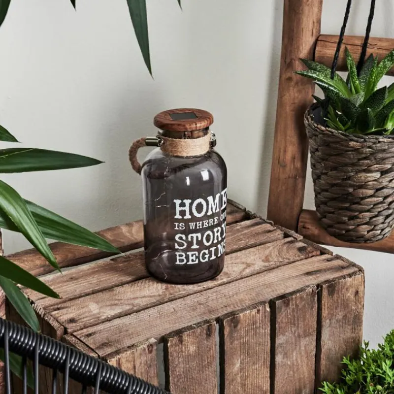 Suspension Verre Fumé-hofstein lampe solaire Moliitsi LED Brun, Fumée, 10 lumières