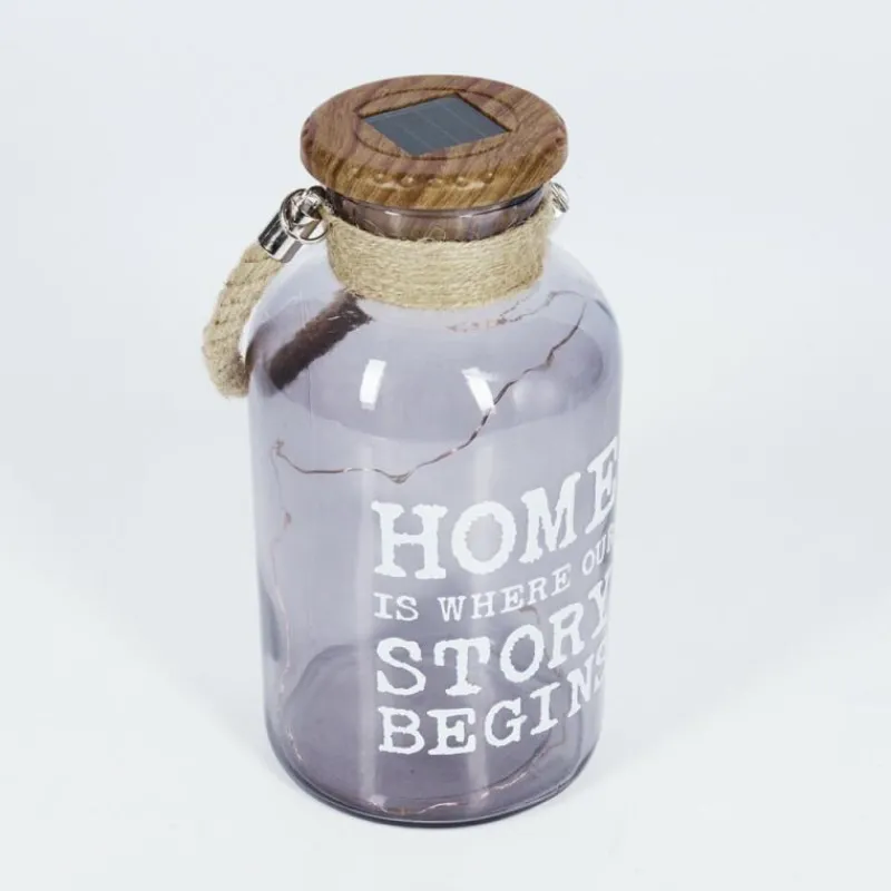 Suspension Verre Fumé-hofstein lampe solaire Moliitsi LED Brun, Fumée, 10 lumières