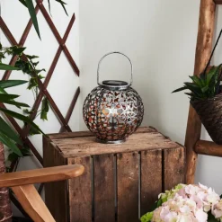 hofstein lampe solaire Moreland LED Cuivre, Noir, Argenté, 1 lumière