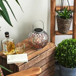 Lampes À Boules-hofstein lampe solaire Moreland LED Cuivre, Noir, Argenté, 1 lumière