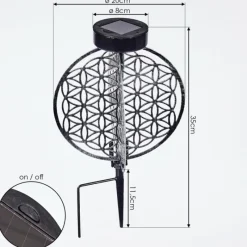 Luminaires Orientaux-hofstein lampe solaire Mésan LED Noir, Argenté, 1 lumière