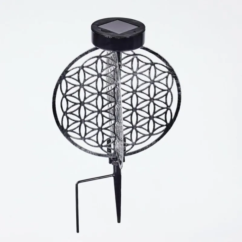 Luminaires Orientaux-hofstein lampe solaire Mésan LED Noir, Argenté, 1 lumière