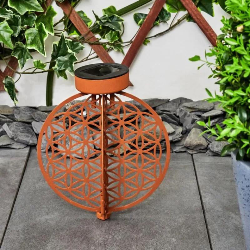 Luminaires Orientaux-hofstein lampe solaire Mésan LED Rouille, Noir, 1 lumière