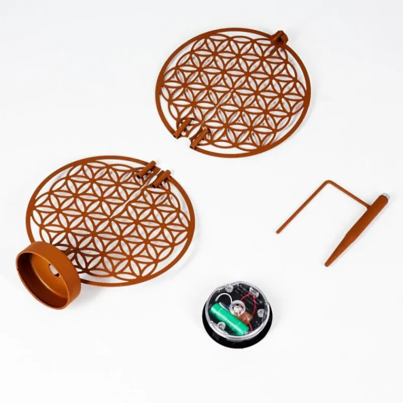 Luminaires Orientaux-hofstein lampe solaire Mésan LED Rouille, Noir, 1 lumière