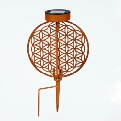 Luminaires Orientaux-hofstein lampe solaire Mésan LED Rouille, Noir, 1 lumière