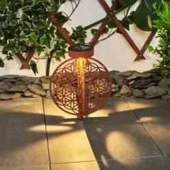 Luminaires Orientaux-hofstein lampe solaire Mésan LED Rouille, Noir, 1 lumière