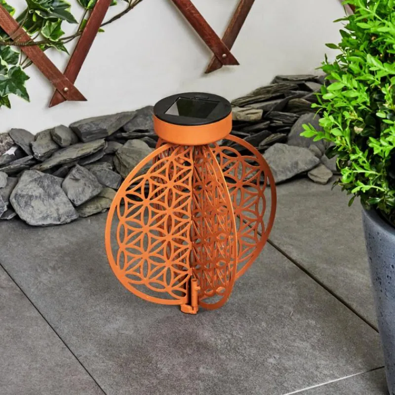 Luminaires Orientaux-hofstein lampe solaire Mésan LED Rouille, Noir, 1 lumière