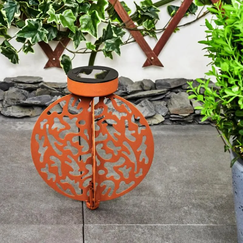 Luminaires Orientaux-hofstein lampe solaire Mésan LED Rouille, Noir, 1 lumière