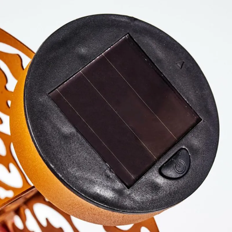 Luminaires Orientaux-hofstein lampe solaire Mésan LED Rouille, Noir, 1 lumière