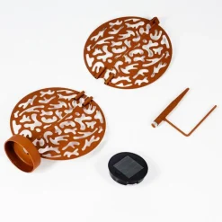 Luminaires Orientaux-hofstein lampe solaire Mésan LED Rouille, Noir, 1 lumière