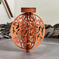 Luminaires Orientaux-hofstein lampe solaire Mésan LED Rouille, Noir, 1 lumière