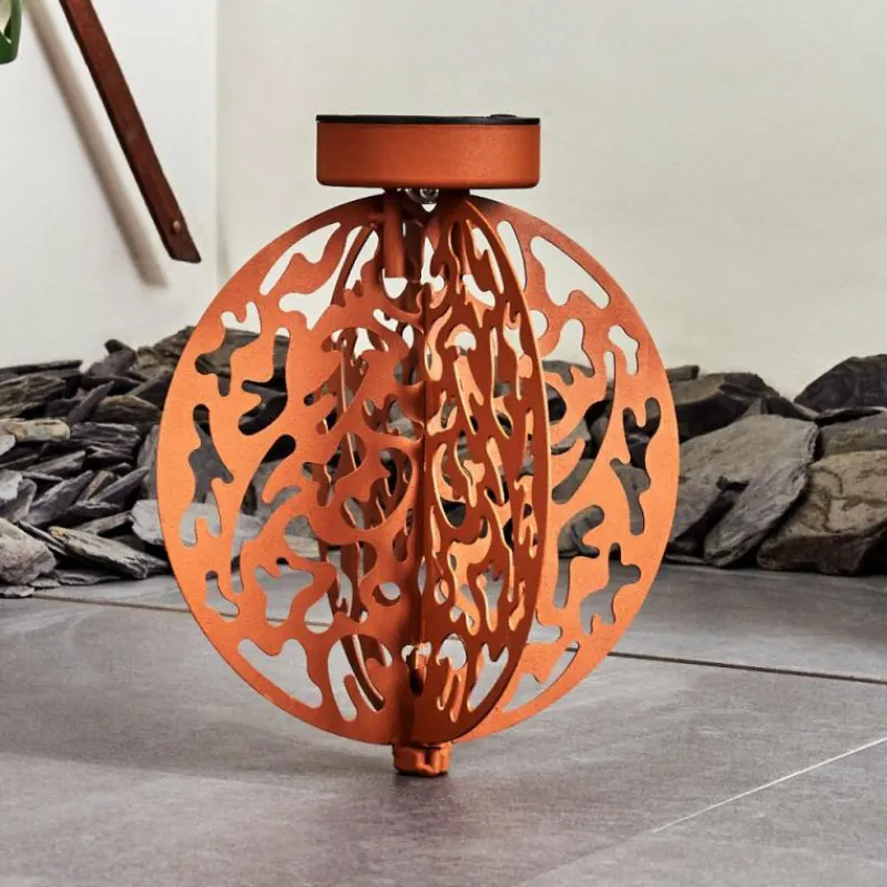 Luminaires Orientaux-hofstein lampe solaire Mésan LED Rouille, Noir, 1 lumière