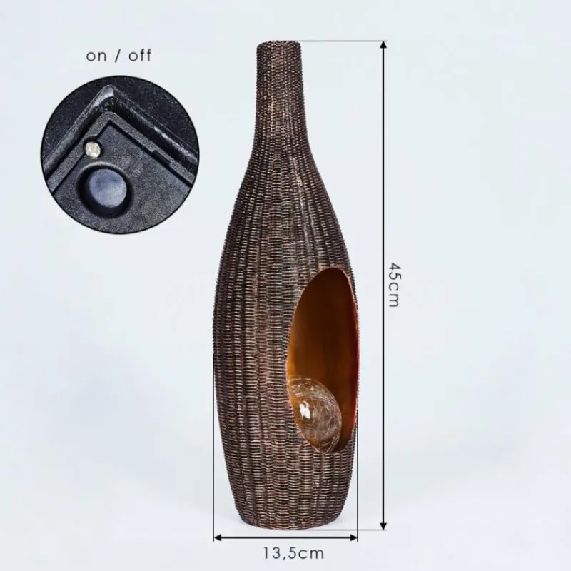 Luminaires Orientaux-hofstein lampe solaire Otterstad LED Brun, Or, 1 lumière