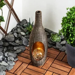 Luminaires Orientaux-hofstein lampe solaire Otterstad LED Brun, Or, 1 lumière