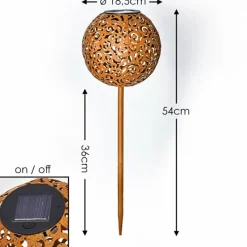 Lampes À Boules-hofstein lampe solaire Paradiski LED Rouille, 1 lumière