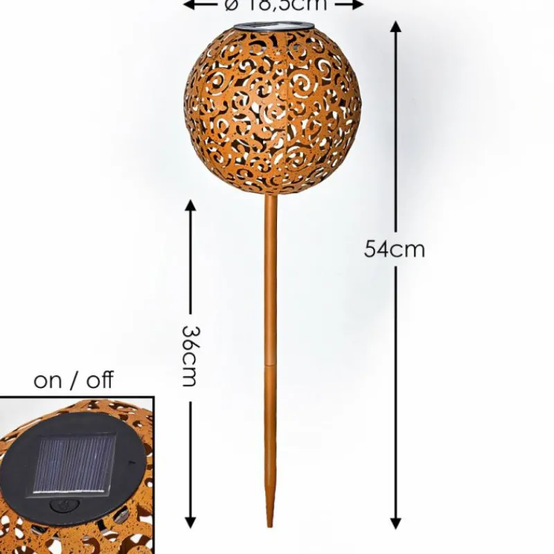 Lampes À Boules-hofstein lampe solaire Paradiski LED Rouille, 1 lumière