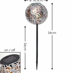 Luminaires Rustiques-hofstein lampe solaire Paradiski LED Noir, 1 lumière