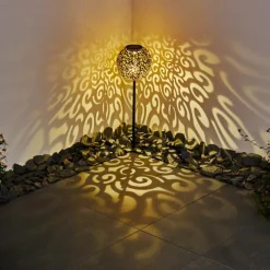 Luminaires Rustiques-hofstein lampe solaire Paradiski LED Noir, 1 lumière