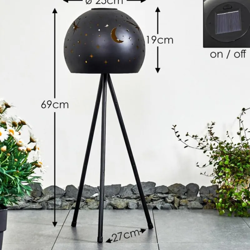 Lampes À Boules-hofstein lampe solaire Paralia LED Noir, 1 lumière