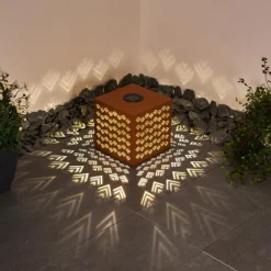 Luminaires Rustiques-hofstein lampe solaire Parikia LED Rouille, 1 lumière