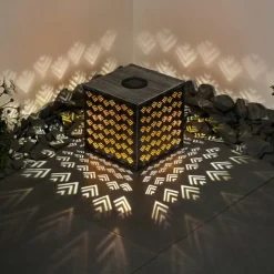 Luminaires Rustiques-hofstein lampe solaire Parikia LED Cuivre, Argenté, 1 lumière